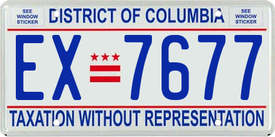 DC license plate EX7677