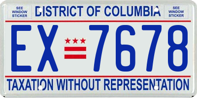 DC license plate EX7678