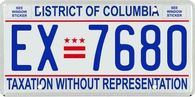 DC license plate EX7680