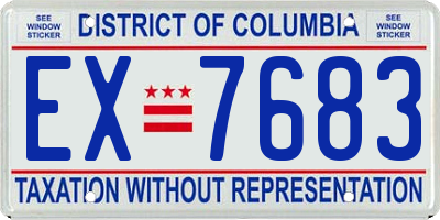 DC license plate EX7683