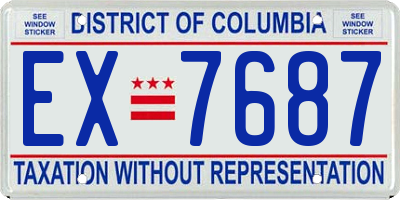 DC license plate EX7687