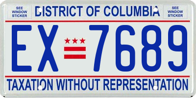 DC license plate EX7689