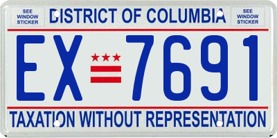 DC license plate EX7691