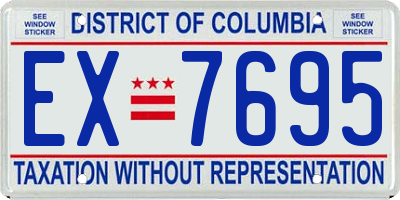 DC license plate EX7695