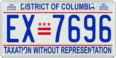 DC license plate EX7696