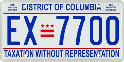 DC license plate EX7700