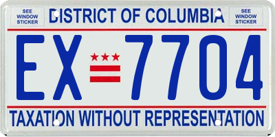 DC license plate EX7704