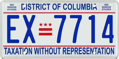 DC license plate EX7714