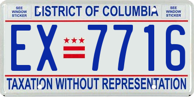 DC license plate EX7716