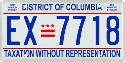 DC license plate EX7718