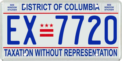 DC license plate EX7720
