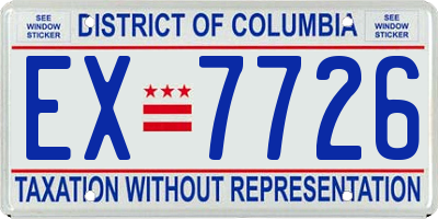 DC license plate EX7726