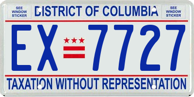 DC license plate EX7727