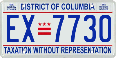 DC license plate EX7730
