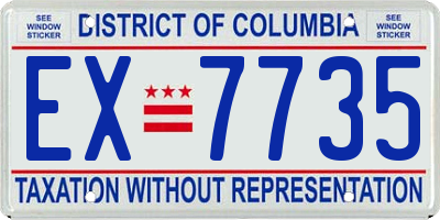DC license plate EX7735