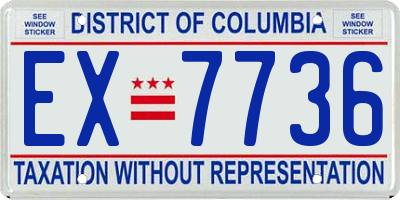 DC license plate EX7736