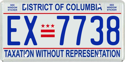 DC license plate EX7738