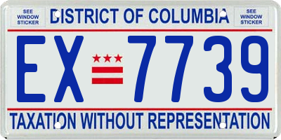 DC license plate EX7739
