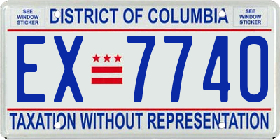 DC license plate EX7740