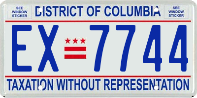 DC license plate EX7744