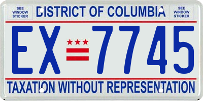 DC license plate EX7745
