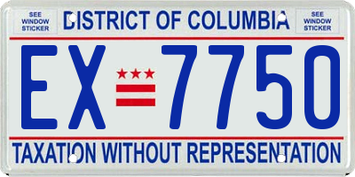 DC license plate EX7750