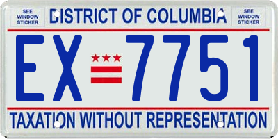 DC license plate EX7751