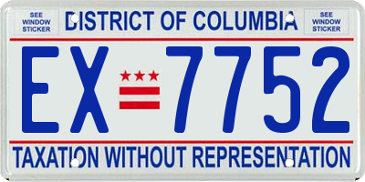 DC license plate EX7752