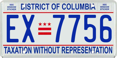 DC license plate EX7756