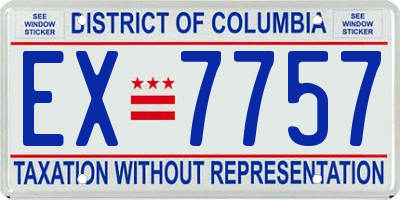 DC license plate EX7757