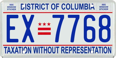 DC license plate EX7768
