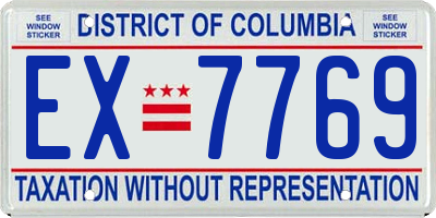 DC license plate EX7769