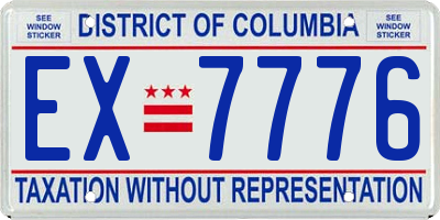 DC license plate EX7776