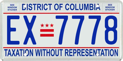 DC license plate EX7778