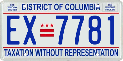 DC license plate EX7781