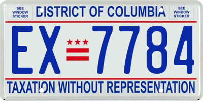 DC license plate EX7784