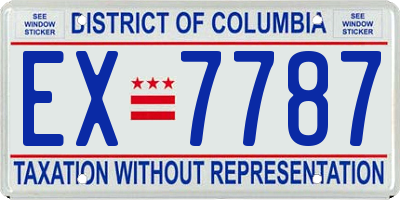 DC license plate EX7787