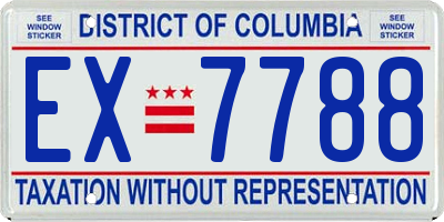 DC license plate EX7788