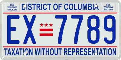 DC license plate EX7789