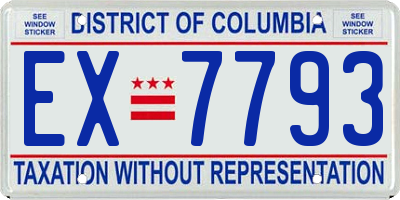 DC license plate EX7793