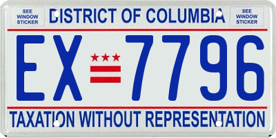 DC license plate EX7796