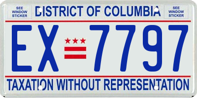 DC license plate EX7797
