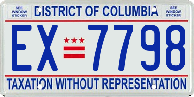 DC license plate EX7798