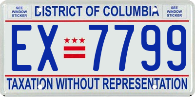 DC license plate EX7799