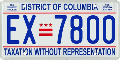 DC license plate EX7800