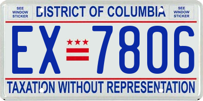 DC license plate EX7806
