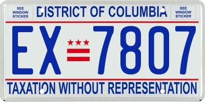 DC license plate EX7807
