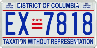 DC license plate EX7818