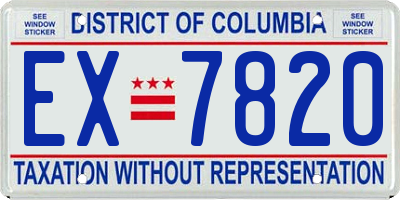 DC license plate EX7820