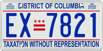 DC license plate EX7821